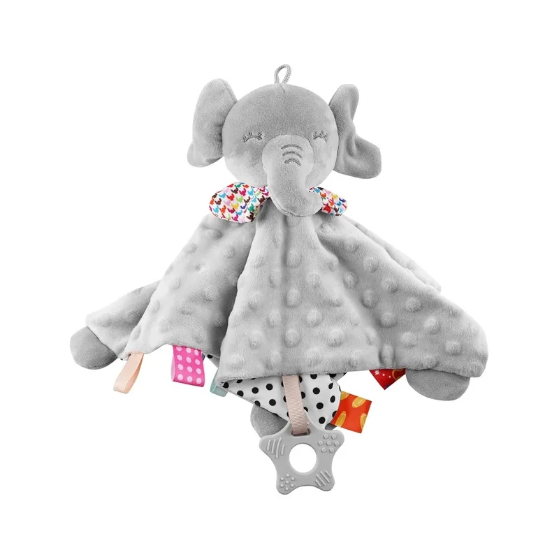 

Elephant Baby Comforter Blanket Soft Appease Towel Baby Rattle Animals Toys Soothe Reassure Sleeping Towel Lathe HangingToddler