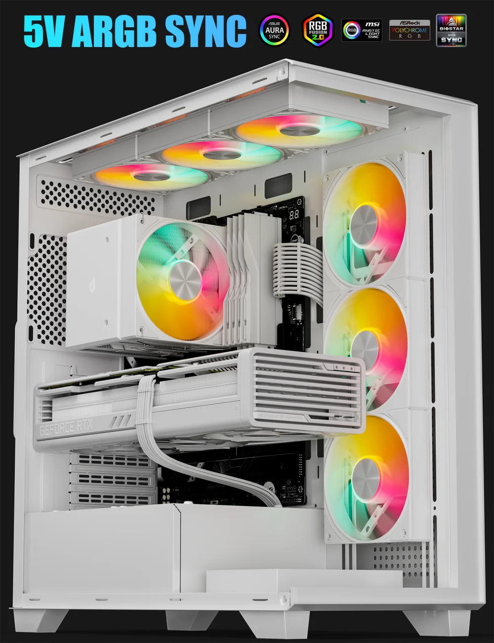 Gorąca sprzedaż 2025 UpHere Łatwa instalacja 6 rur grzejnych Chłodzenie CPU 120mm PWM 4Pin Wentylator ARGB Radiator Chłodzący do PC Lga 1151 1