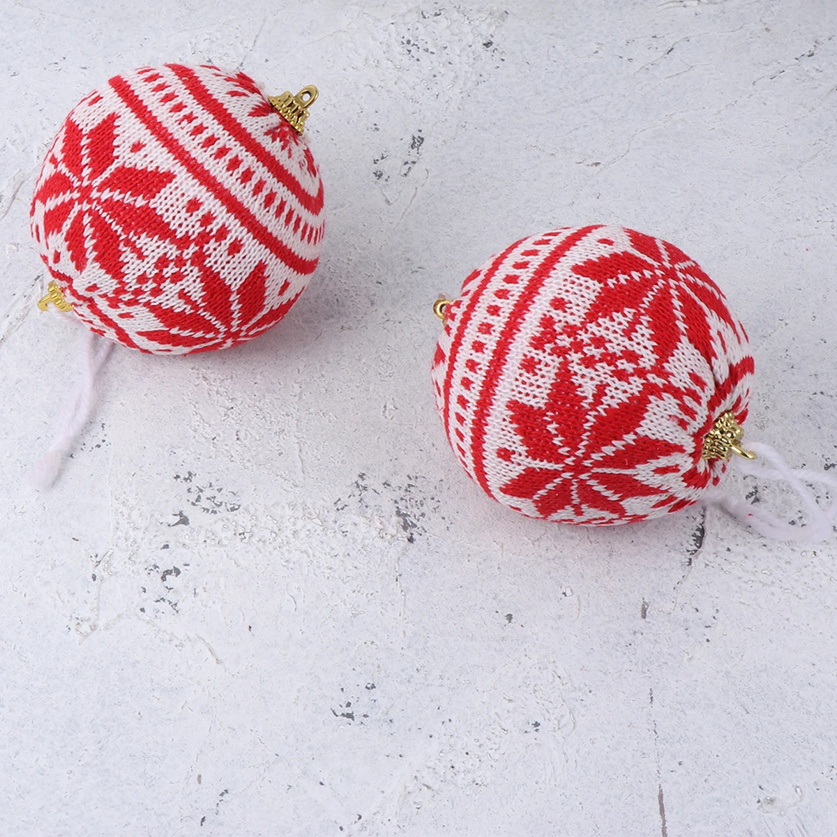 

6pcs Knit Wool Christmas Tree Pendant Hanging Ornament Decor For Sofa Fireplace Bedroom Living Room Cafe Car Red Large