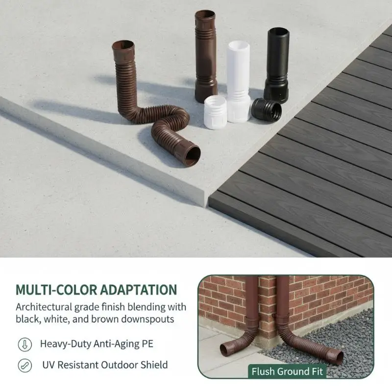 Flexible Plastic Telescopic Exhaust Pipe Adjustable Length Durable Structure For Kitchen Bathroom Ventilation