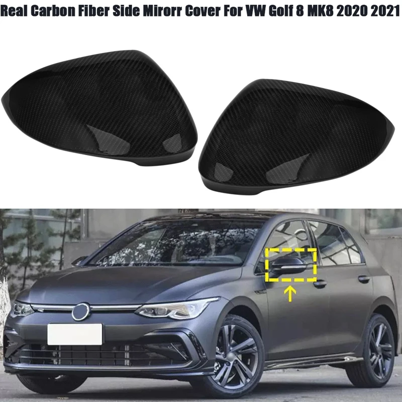 

Real Carbon Fiber Car Side Mirror Cover Rearview Mirror Cover For Golf 8 MK8 2020 2021