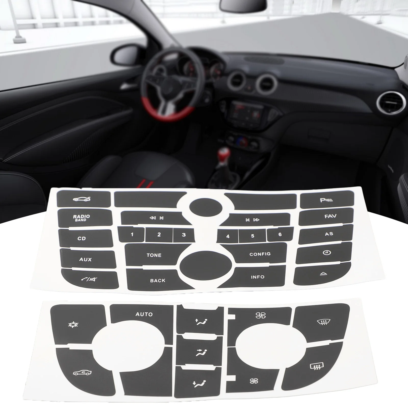 

1Set Button Repair Sticker For OPEL ASTRA J/for Vauxhall Astra/for Holden Astra 2009-2015 Car Dashboard CD Radio Button Repair