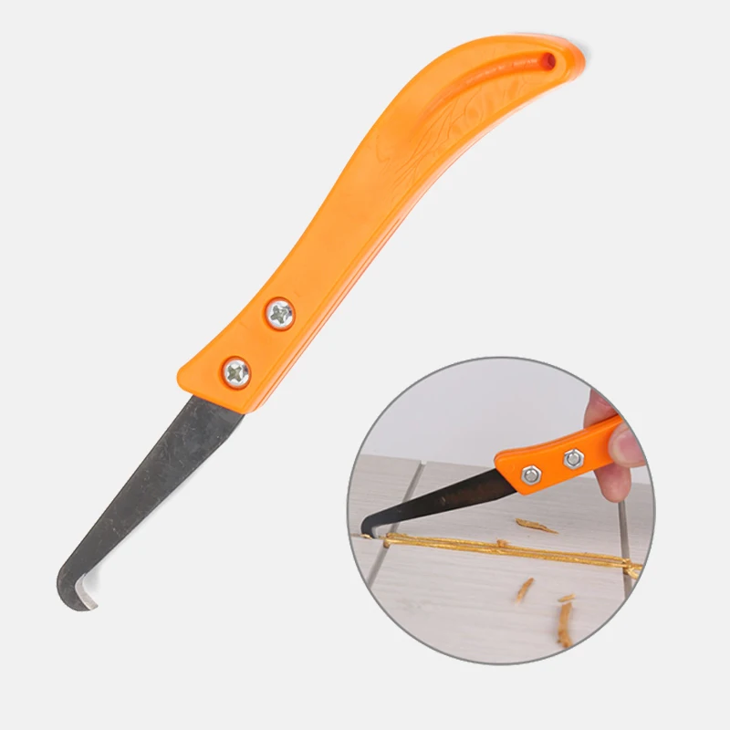 Herramienta profesional de reparación de huecos de azulejos, herramienta de mano de limpieza y eliminación de lechada, colgador de muescas, cuchillo