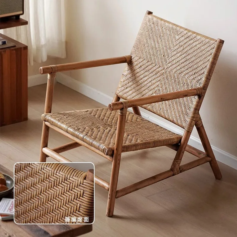 Indonesischer Sessel aus echtem Rattan