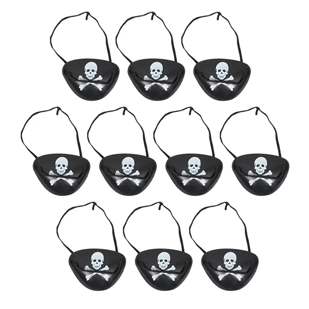 12 pezzi Pirata Benda per occhi Copri occhi per feste Maschera di Halloween Maschere Costume Corda elastica