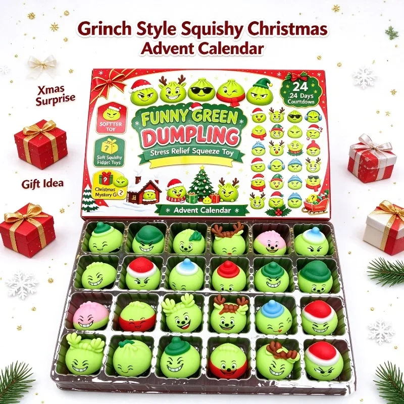 Christmas Squishy Advent Calendar 2026, Fidget Countdown Calendar Surprises Sensory Fidget for Adult Christmas Party Favors Gift
