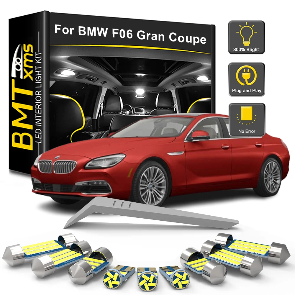 

BMTxms 10Pcs For BMW 6 Series F06 Gran Coupe 640d 640i 650i 2012-2017 2018 Car LED Interior Light Kit Canbus Dome Trunk Bulb