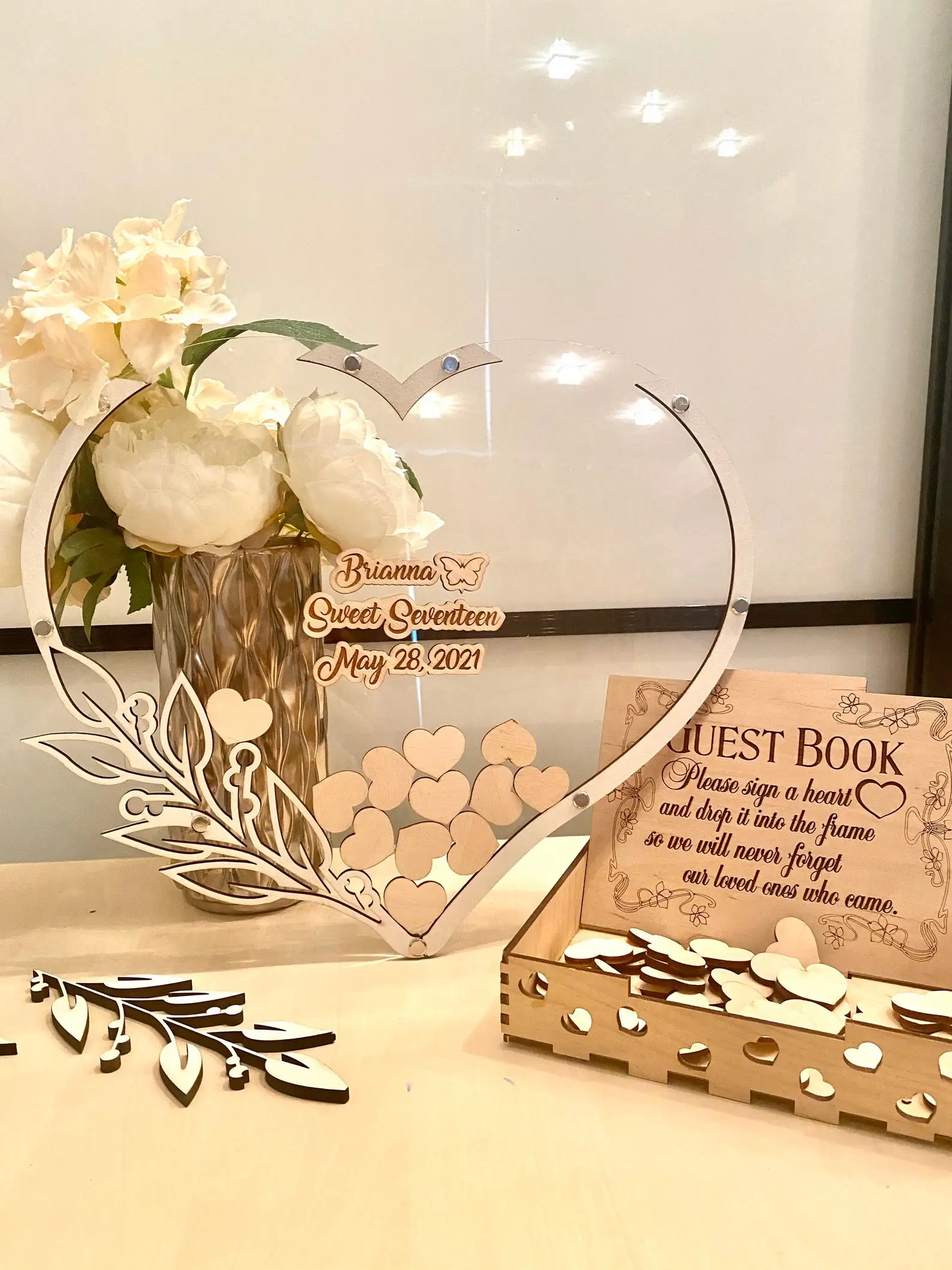 Clear Guestbook, Wedding Guestbook, Heart Shape Drop Box, Guest Book Wedding, Heart Sign In, Drop Box Guestbook, Double Heart Fr