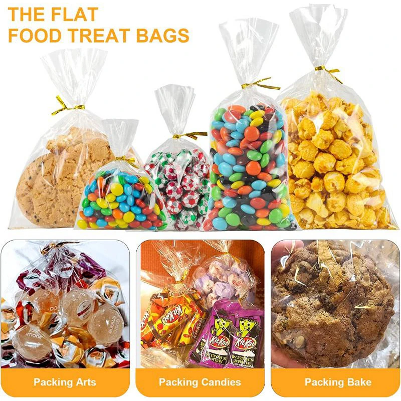 50–100 Stück transparente Zellophanbeutel, durchsichtige OPP-Plastiktüten, Süßigkeiten, Lutscher, Cooki, Geschenke, Verpackungsbeutel, Partybevorzugung, Backzubehör – Detail 4