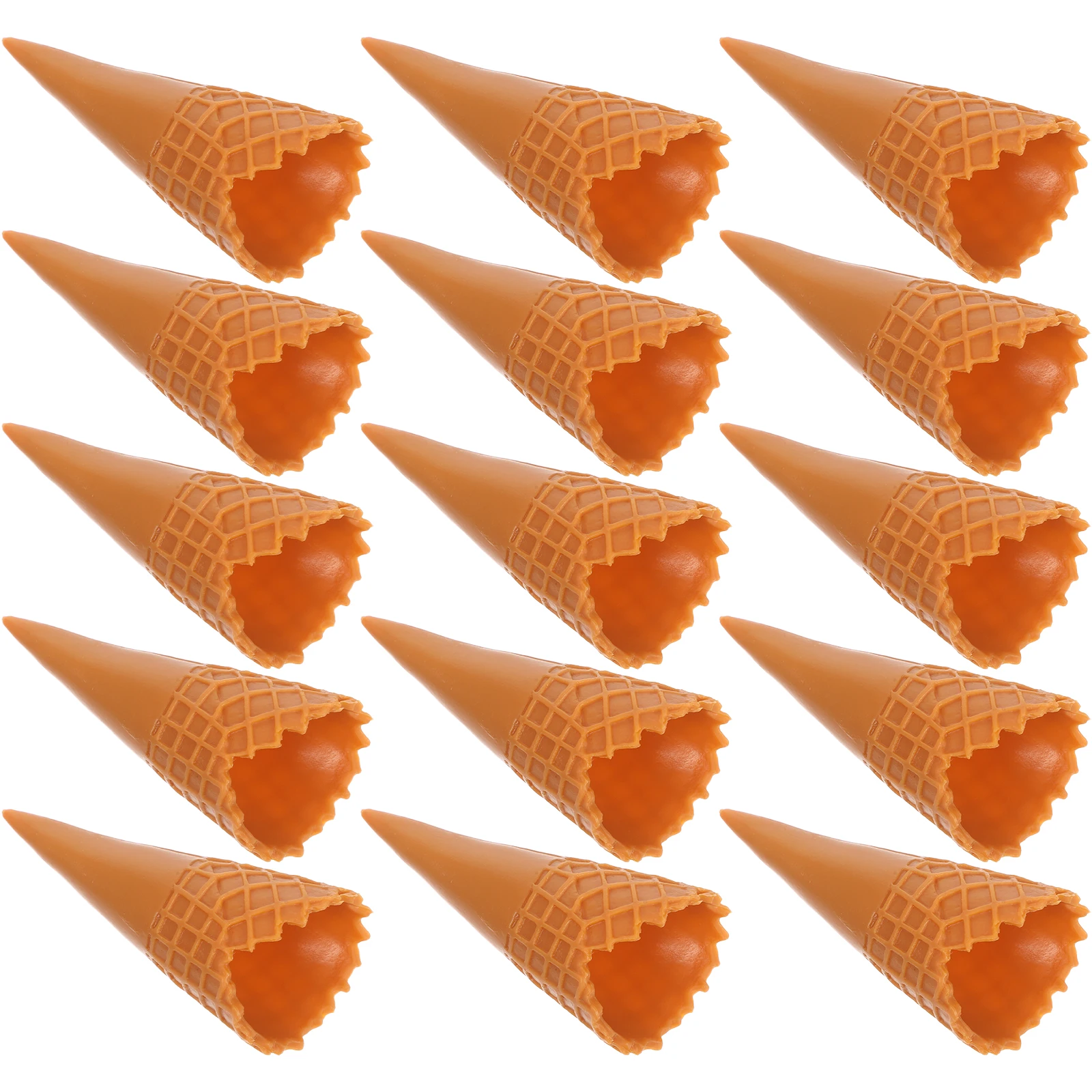 

18Pcs Artificial Ice Cream Cone Charms Mini Empty Ice Cream Cone Decorations DIY Craft Supplies Phone Case Hair Clip Accessories
