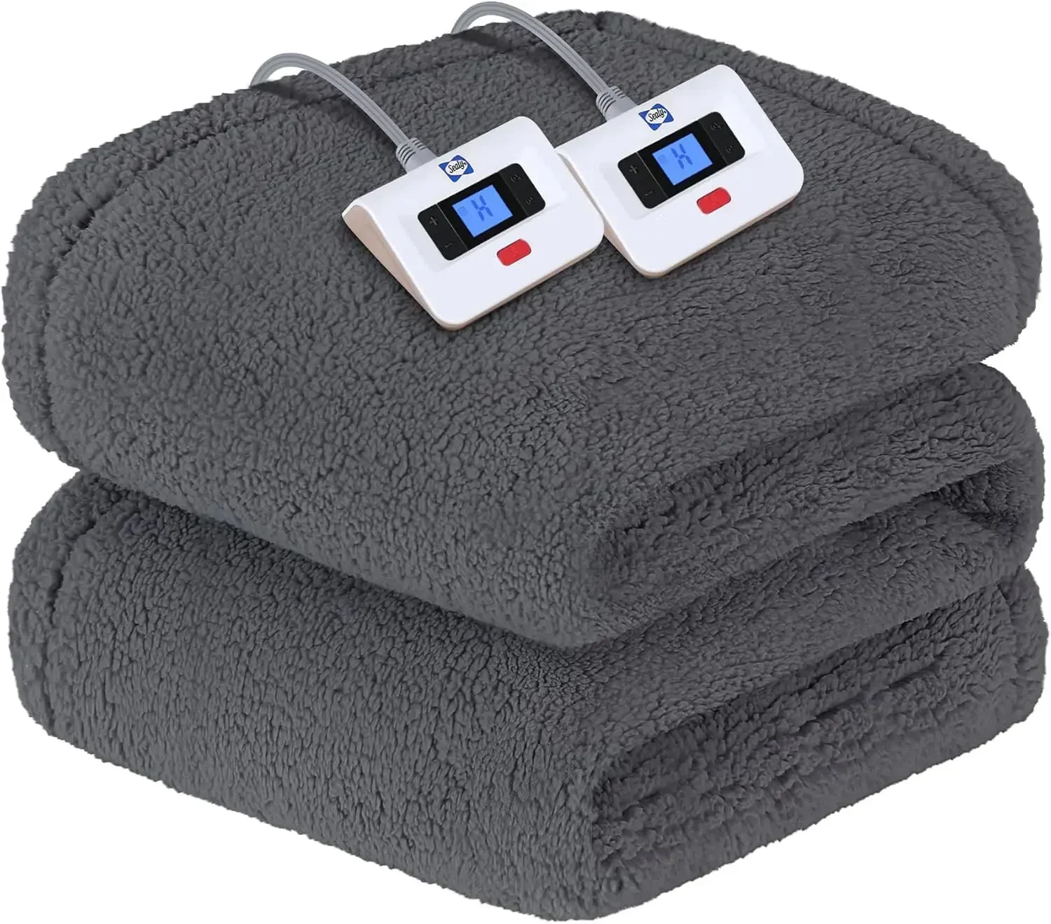 

Electric Blanket King Size, Dual Control Soft Sherpa Heated Blanket with 10 Heating Levels & 1 to 12 Hours Auto-Off Settings