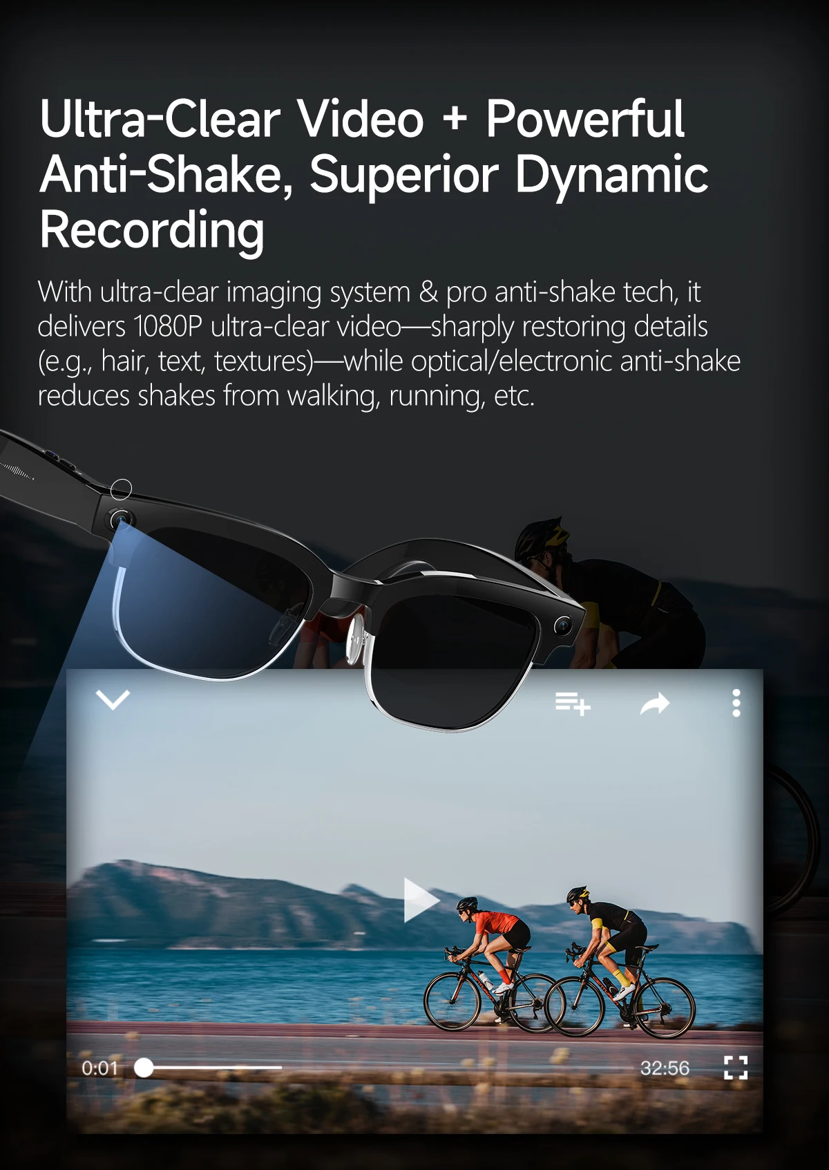 2026 Neue KI-Smart-Brille mit 120+ Sprachübersetzung, 800W Pixel Kamera, Video-Musikplayer, Anruffunktion, Business 8K Farbwechsel-Brille für Herren – Detail 6