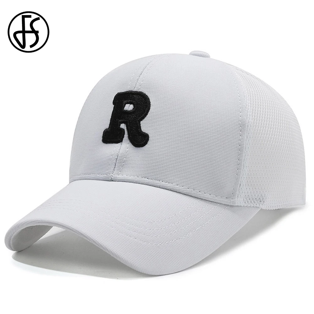 FS Summer Breathable Net Cap For Men Streetwear Hip Hop Trucker Hat Women Mesh Baseball Caps White Dad Hats Bone Masculino 2023