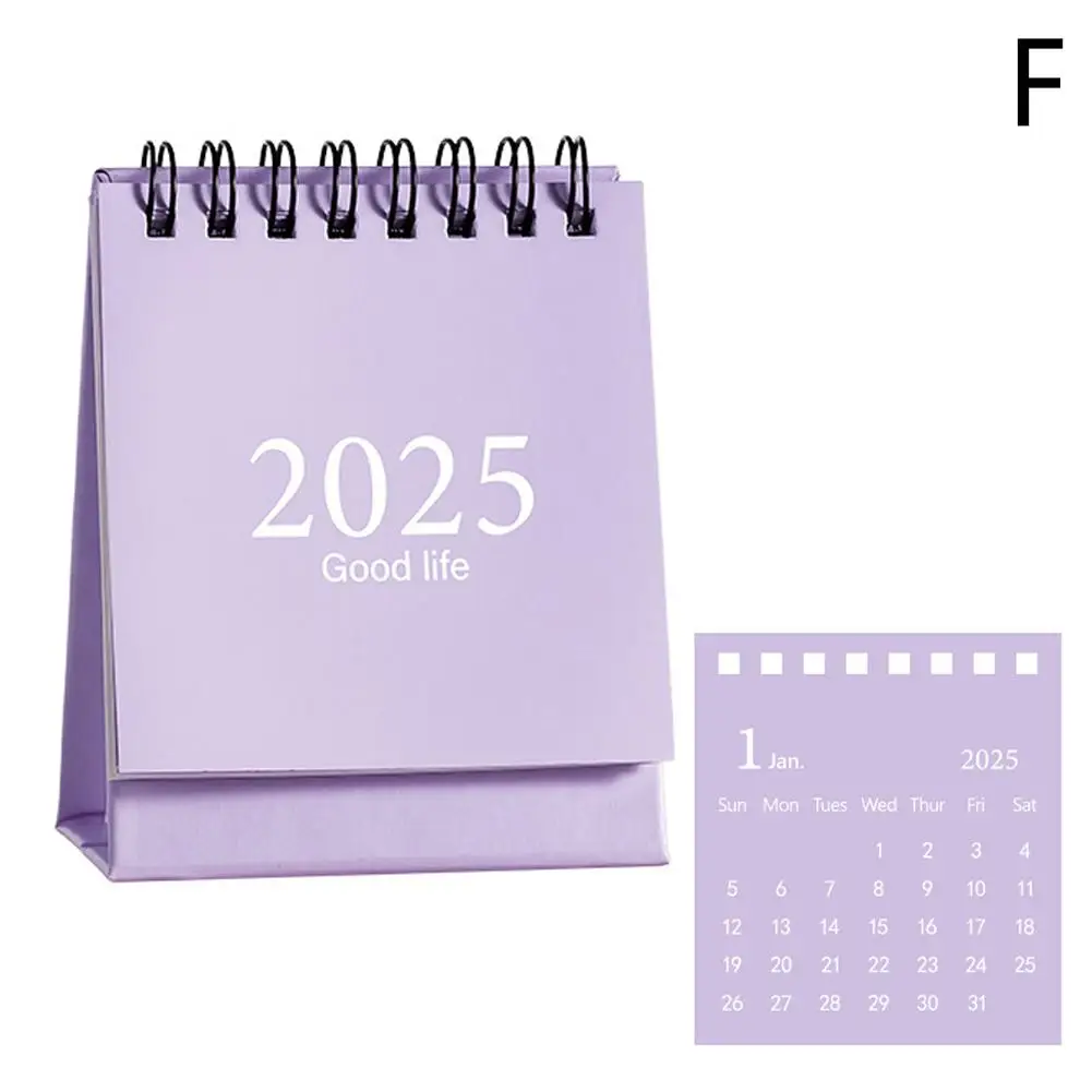 2025 Mini Simple Small Desk Calendar Pocket Portable Punch Desktop Decoration Plan Accessories Calendar Desk I3K5