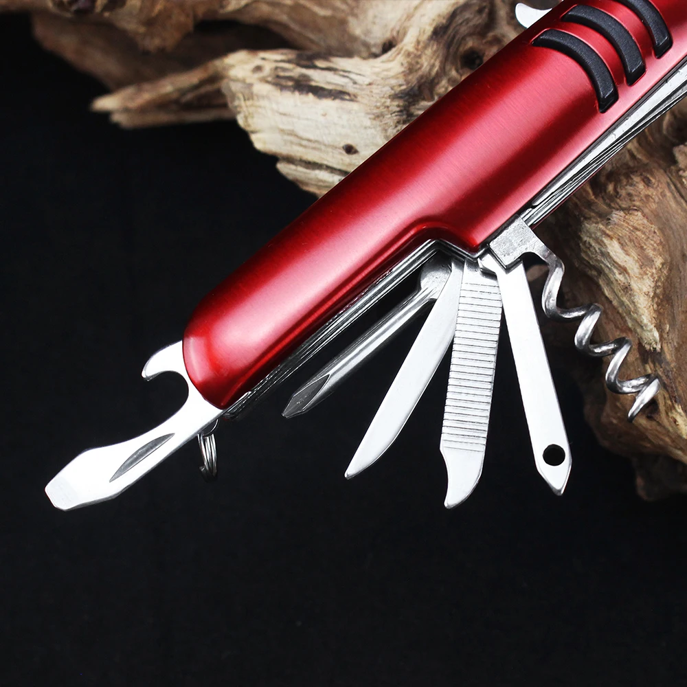 Multifunctional Swiss Folding Pocket Knife Keychain Portable Multitool Scissors Box Opener Outdoor Camping Hiking Hunting Knife