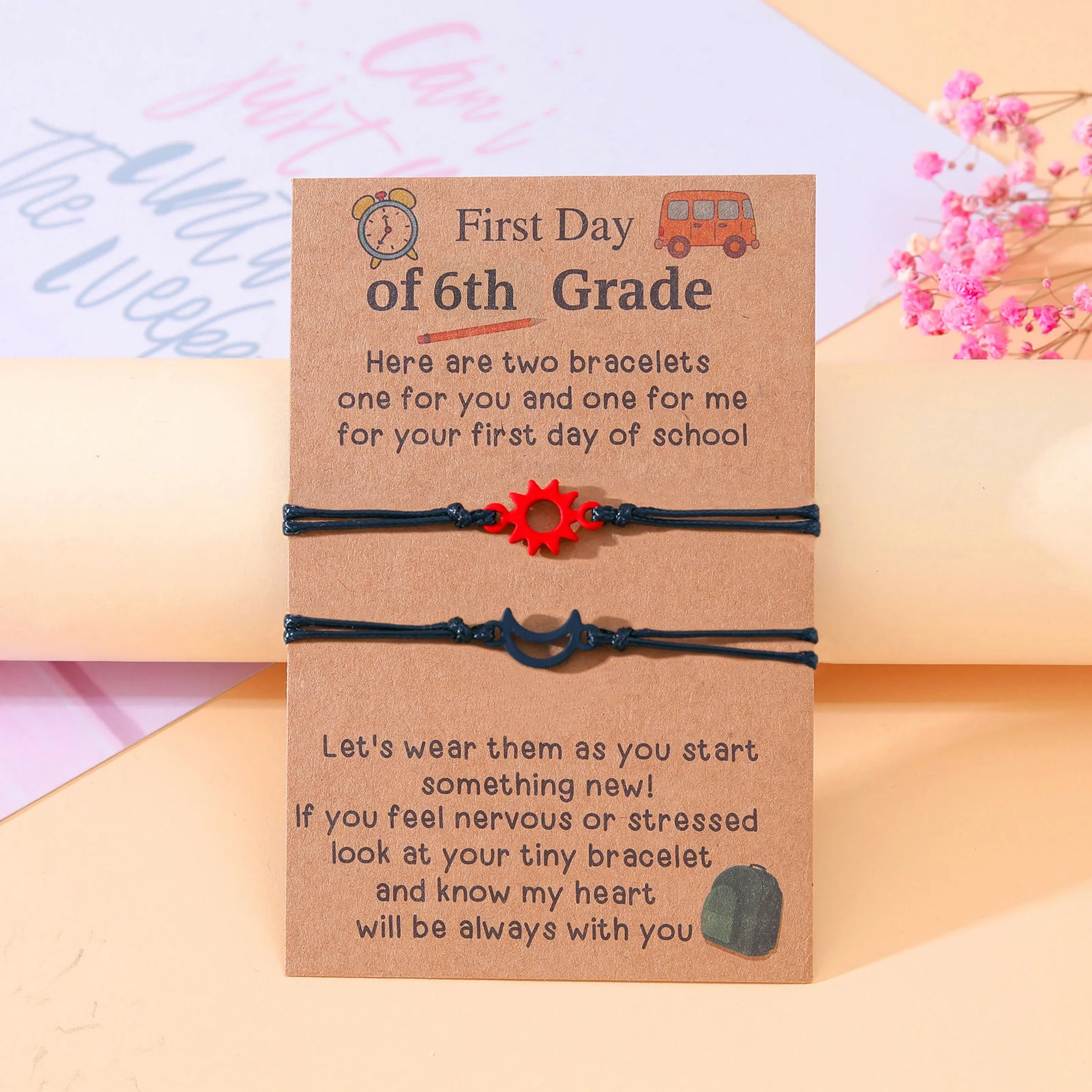 New Season Bracelets For Sixth Grade Female Students Hand-woven Parent-child Push-pull Bracelet Jewelry Hot Sale