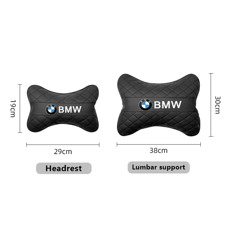 Car Leather Headrest Seat Lumbar Pillow Accessories For BMW E36 E46 E53 E90 E60 E61 E93 E87 X1 X3 X5 X7 F30 F20 M F10 E28 G30