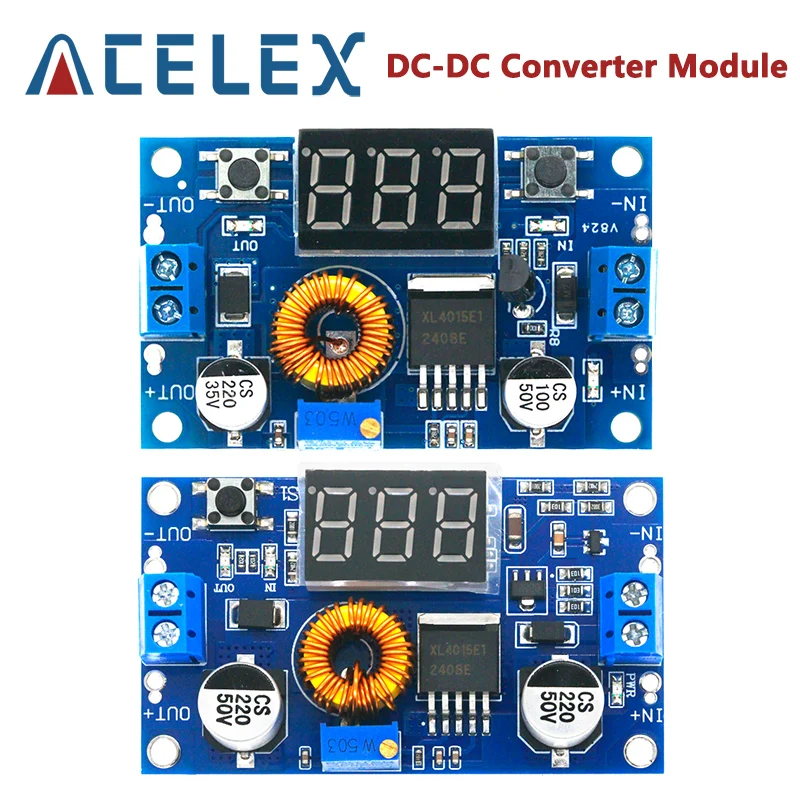 1PCS 5A 75W XL4015 DC-DC Converter Adjustable Step-Down Module 4.0-38V to 1.25V-36V DIY Adjustable Power Supply