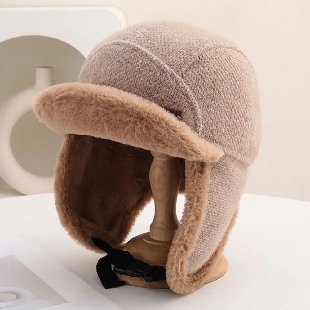 

Casual Windproof Winter Hat Thickened Velvet Lining Earflaps Hat Warm Russian Hat For Women