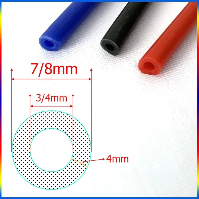 Inner Diameter 3/4mm Universal Auto Modification Vacuum Silicone Hose  Pressure Relief Valve Tube Silicone Rubber Hose Blue Red