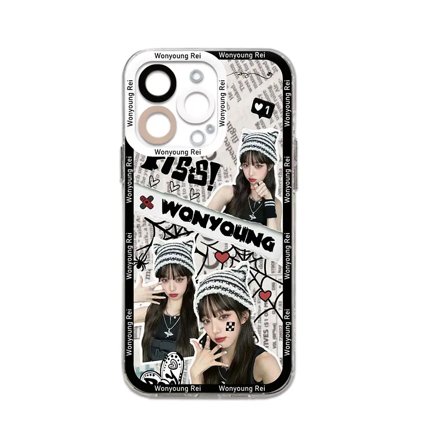 Ive Kpop Wonyoung Rei Phone Case For iPhone 15 Pro Max 14 13 12 Mini 11 ProMax X XR XSMax 7 8 Plus Transparent Cover