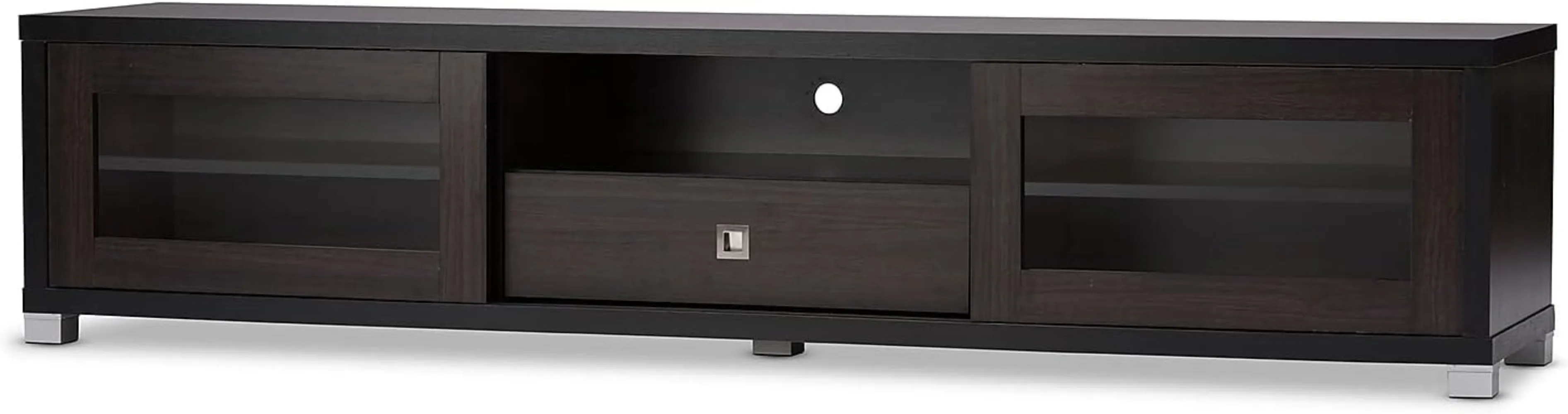 Baxton Studio Beasley 5-Shelf Wood TV Stand, Dark Brown (118-6481-HiT)