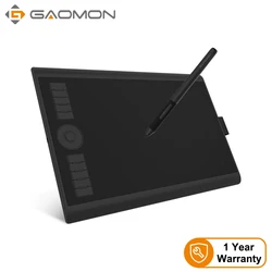 Gaomon-tablet gráfico digital m10k pro 10x6,25 polegadas mesa digitalizadora para desenho, suporta inclinação e função radial com 10 teclas de atalho