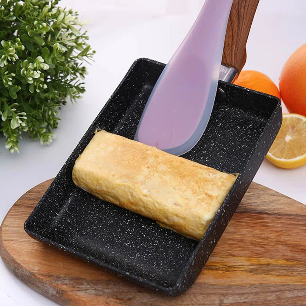 

1Pcs Tamagoyaki Pan Square Non Stick Skillet Aluminum Alloy with Wooden Handle Multi Purpose for Home Kitchen Outdoor Cooking