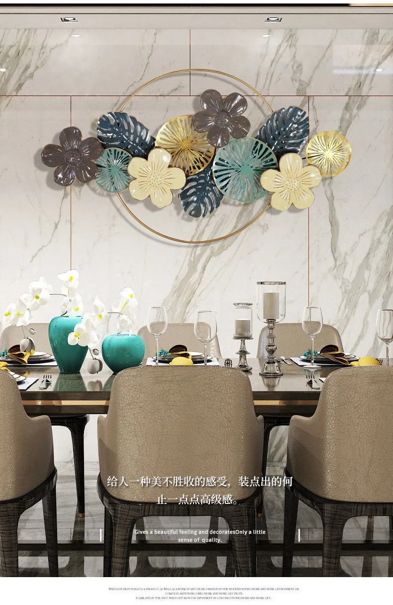 Dining room decoration wall clock ginkgo biloba haute couture clock living room 2025 new atmospheric clock wall watch wrought ir
