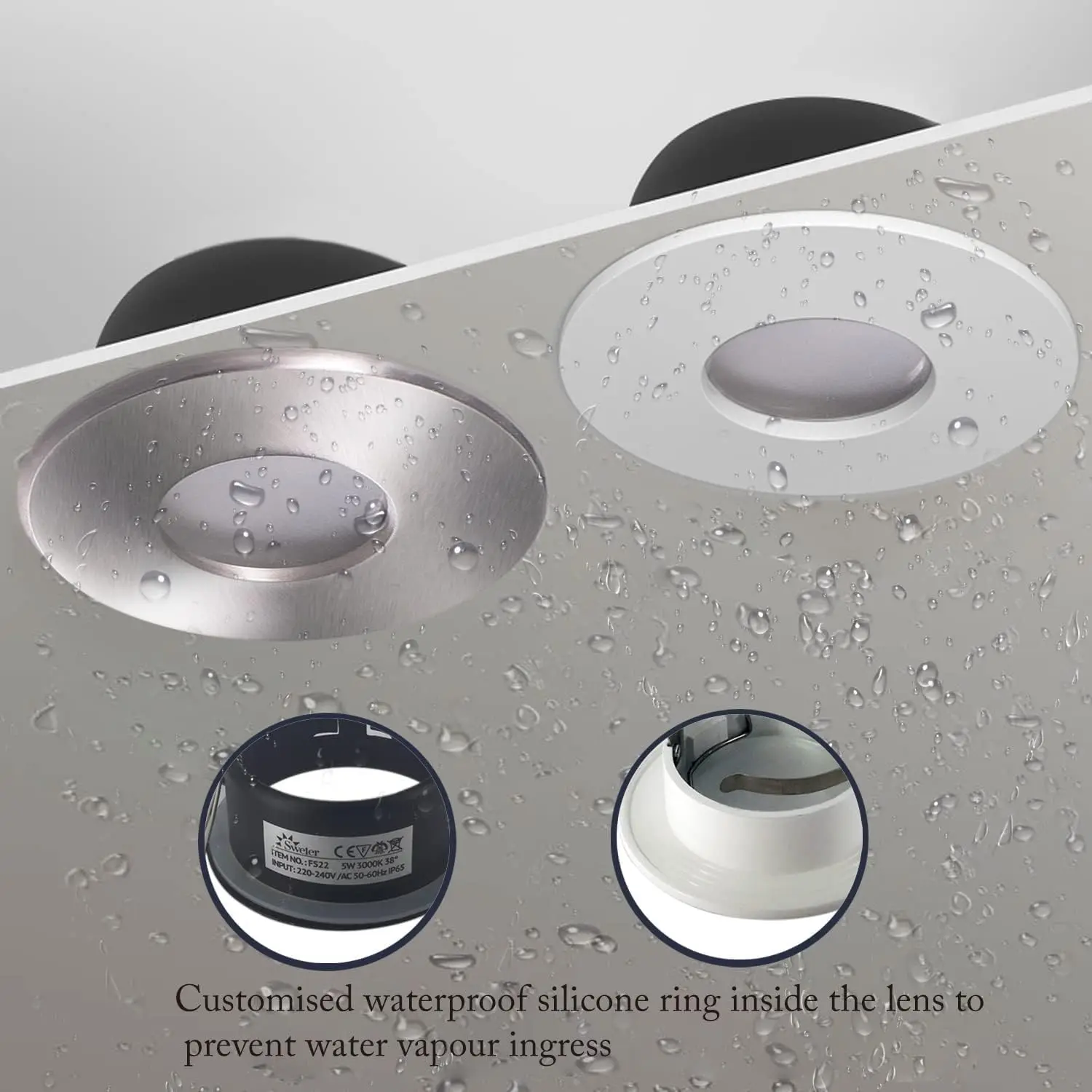 1/10PCS Round Recessed Spotlight IP65 GU10 LED Downlight Ceiling Spotlights Bathroom Waterproof Cast Aluminium Recessed Lights