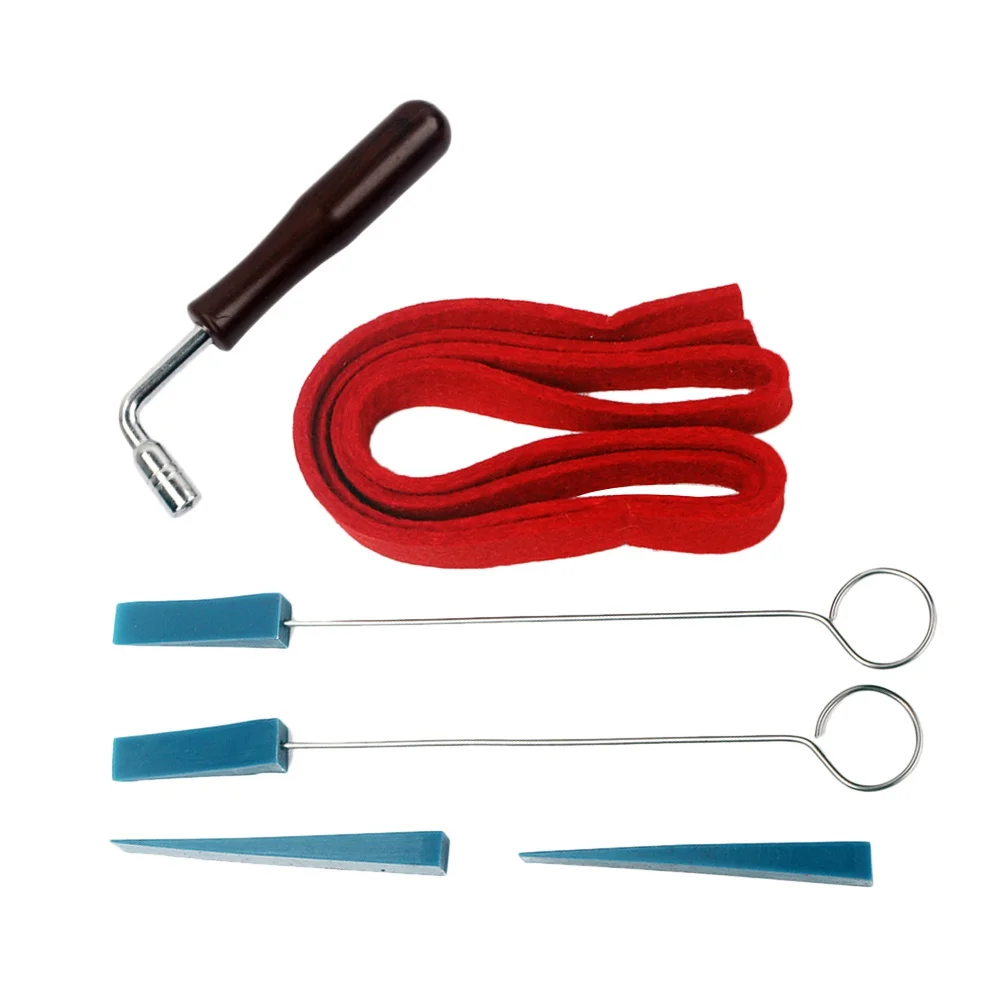 

6 pcs Piano Wrench Tuning Lever Tools Wooden Handle Mute Hammer Musical Instrument Part for Players Piano Repair Kit Student
