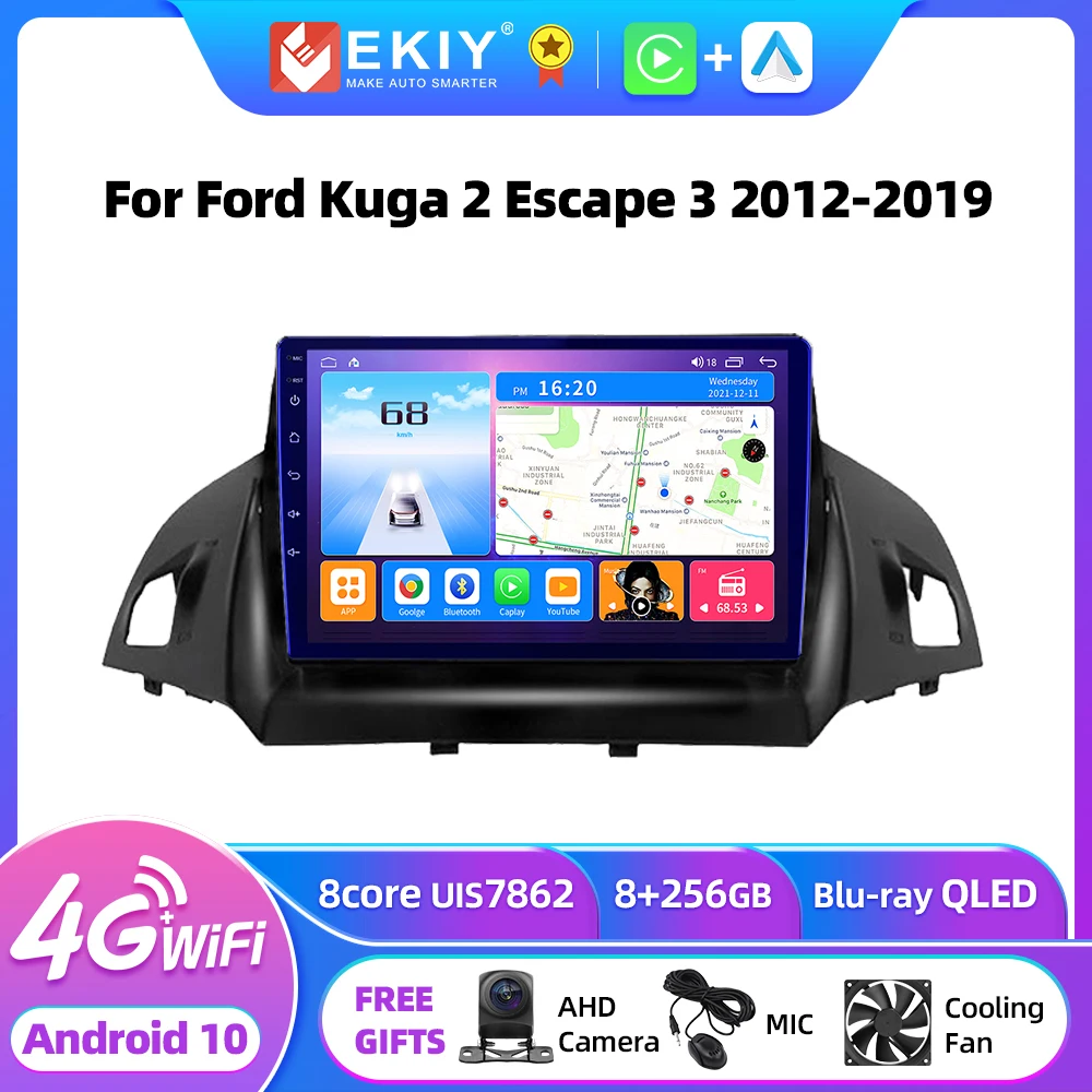 

EKIY T7 For Ford Kuga 2 Escape 3 2012 - 2019 Car Radio Multimedia Video Player Navigation GPS Android 10 No 2din Carplay DVD HU