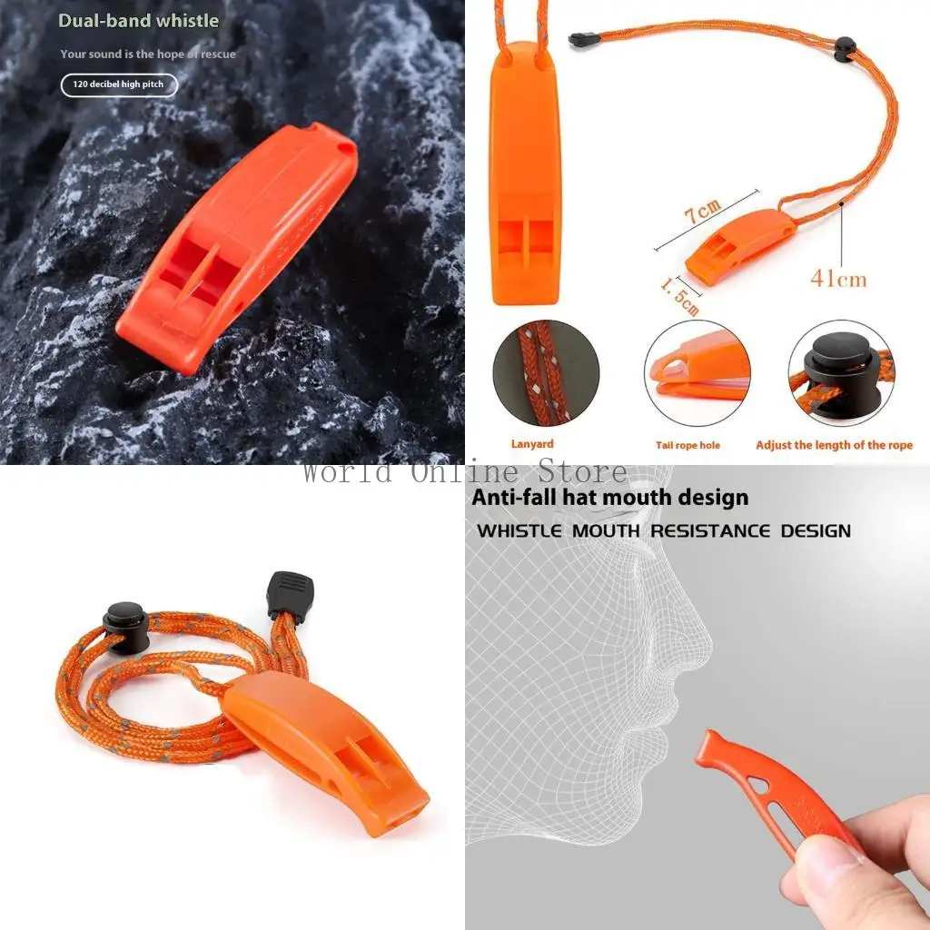 

4pcs Safety Signaling Swistle с регулируемым ремнем для шеи для каякинга на рыбалку на лодках.
