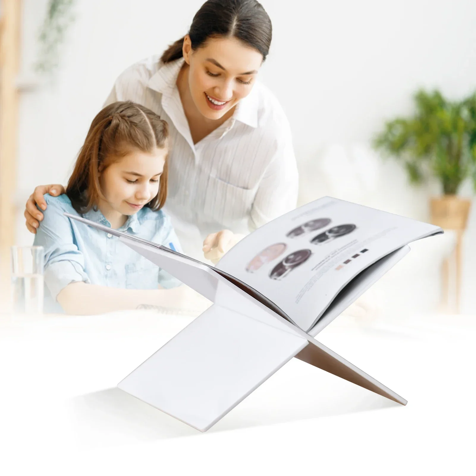 

Hot SalesAcrylic Book Stand Displaying Shelf X-Shaped Book Rack For Cookbook Recipe Menu Magazines Storybook Holder For Opening
