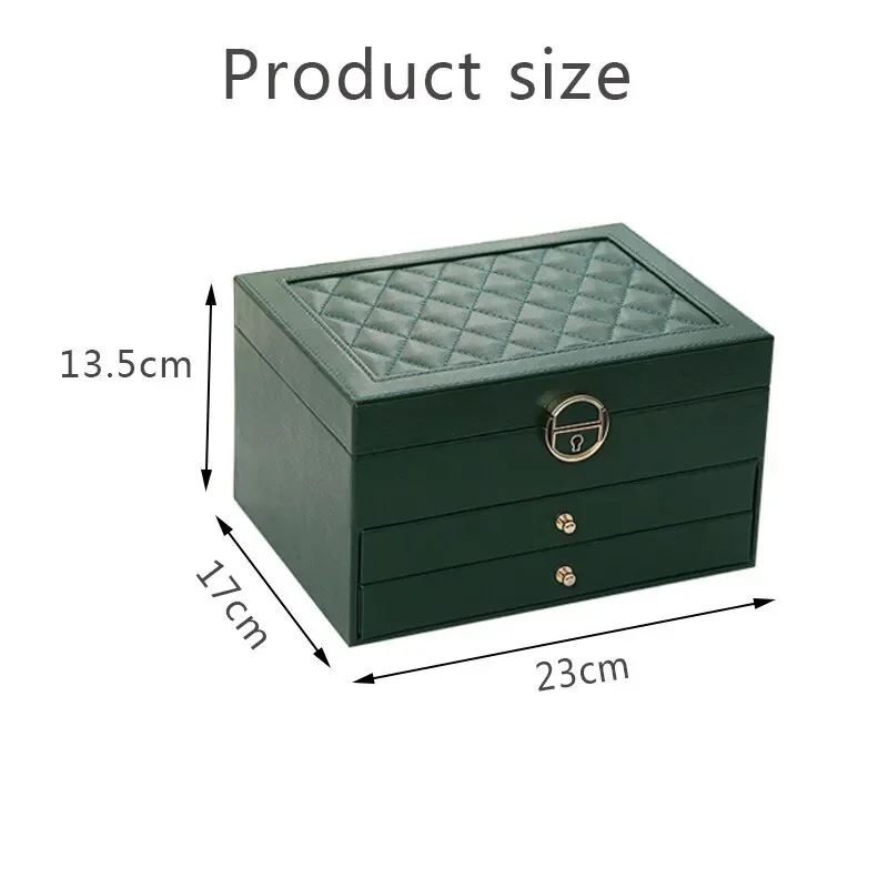 Large Jewelry Storage Box, Multi-Layer Organizer for Watch, Necklace, Earring, Leather Packaging Display Box image 3
