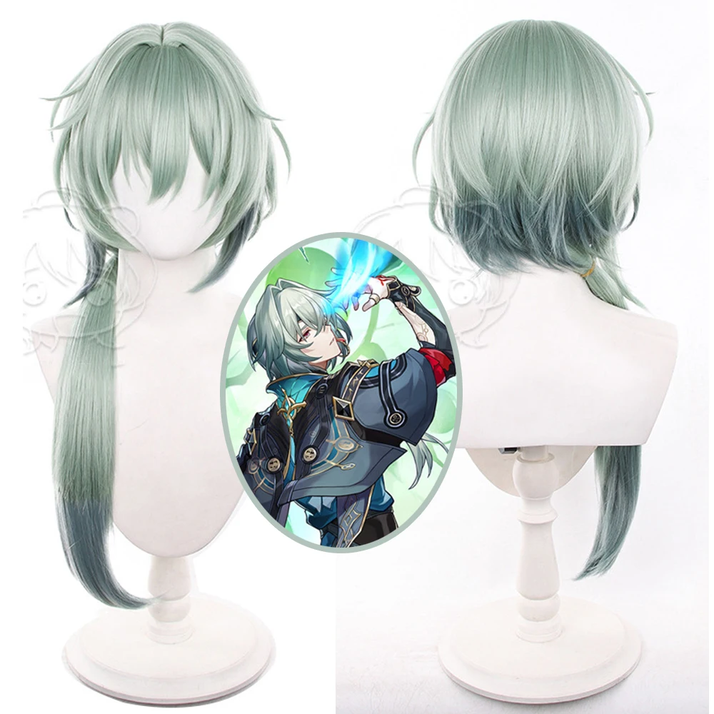 Anime Honkai Star Rail Anaxagoras Cos Wigs Cosplay Costumes Headwear 75cm Long Simulation Scalp Thick Mixed Puffy Long Hair Wigs