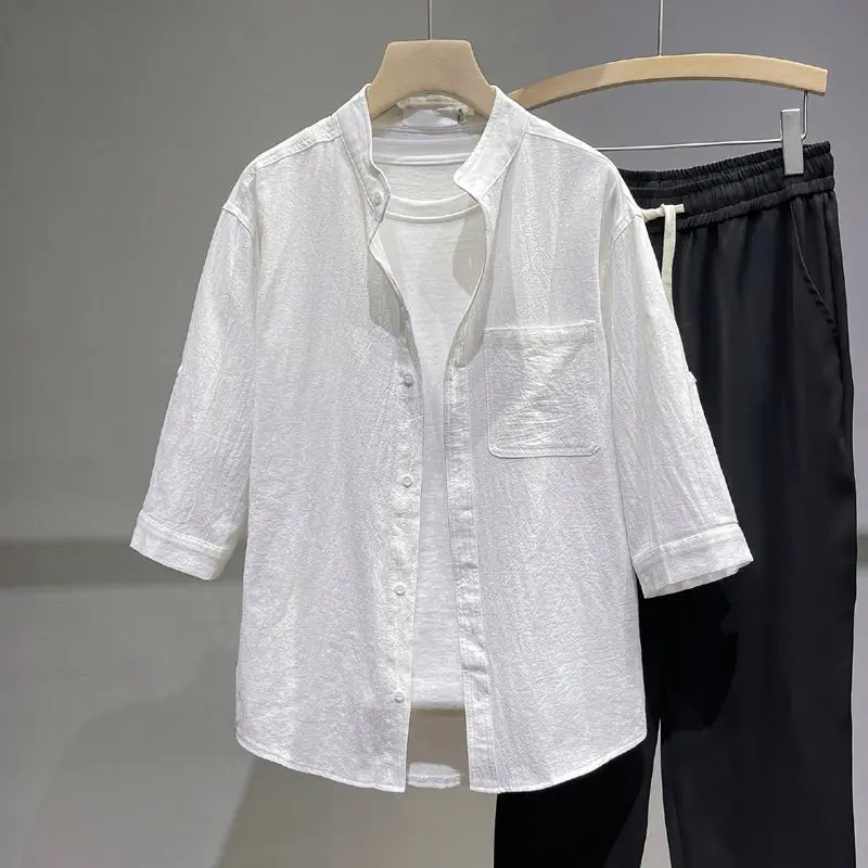 

Men's Clothing Summer Linen Sun Protection Shirt Jacket Lightweight Breathable UV-Resistant Casual Outdoor Wear Fashionable