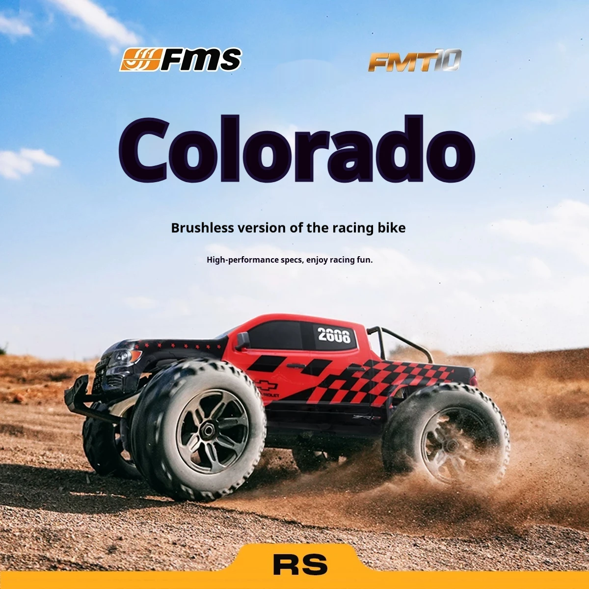 FMS 1:10 FMT10 Brushless Colorado Basher RS 4WD High-Performance Outdoor Quad-Drive High-Speed RC Car Model
