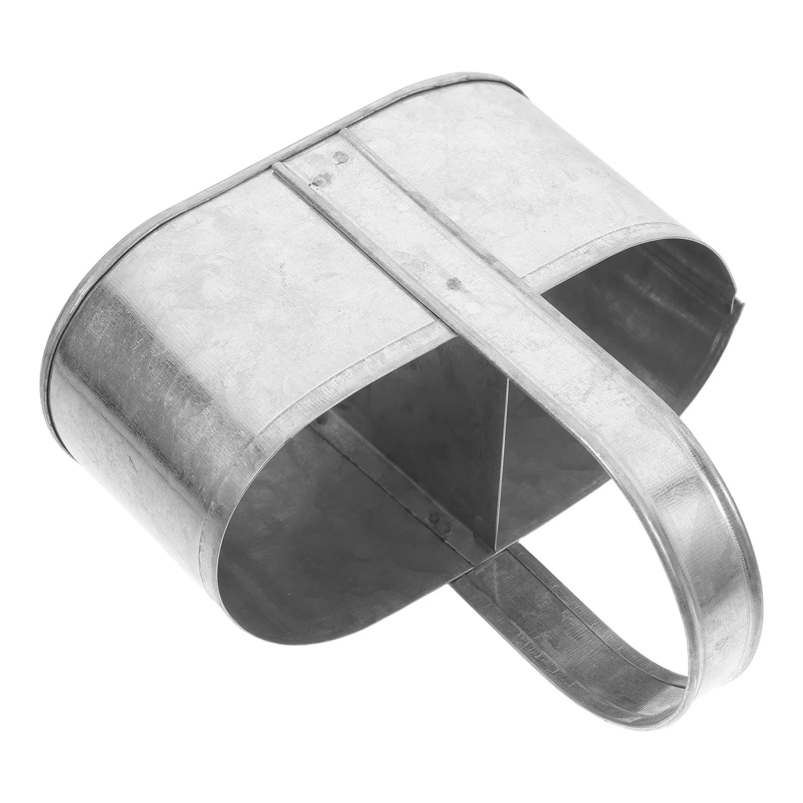 

1pc Iron Flower Basket Small Vintage Metal Planter With Handle For Home Decor Rustic Storage Box Tabletop Organizer Hanging