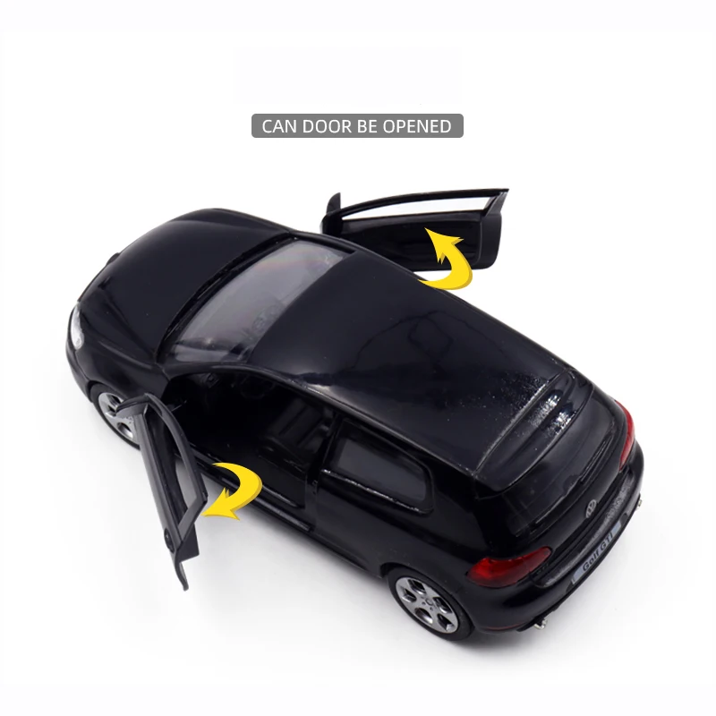 RMZ 1:36 Scale VW Golf 6 Alloy Diecast Cars Model Toy High Simulation Metal Body Doors Opened Pull Back Vehicles Gifts