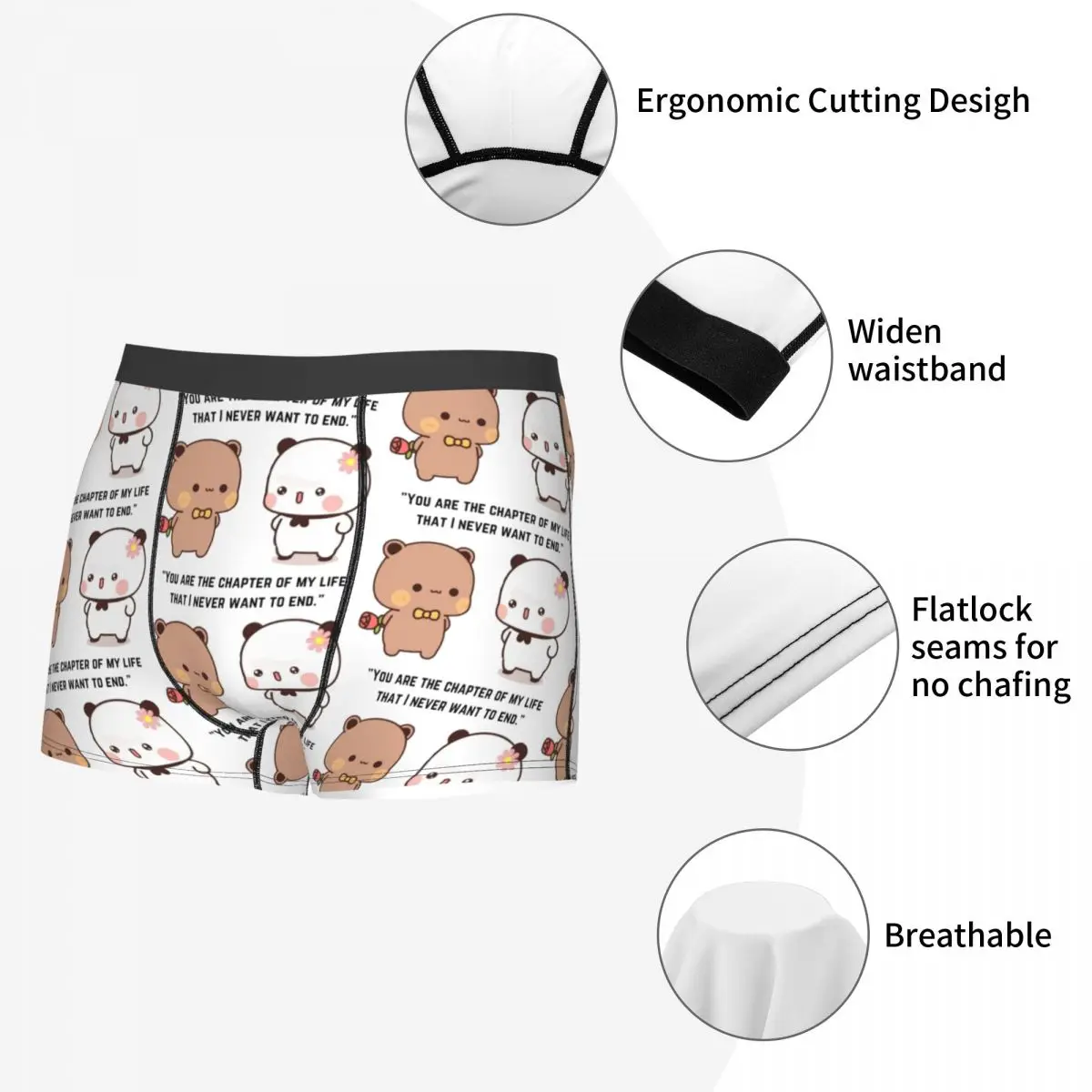 Men Bubu Dudu Panda Bear Boxer Briefs Shorts Panties Soft Underwear Homme Novelty S-XXL Underpants