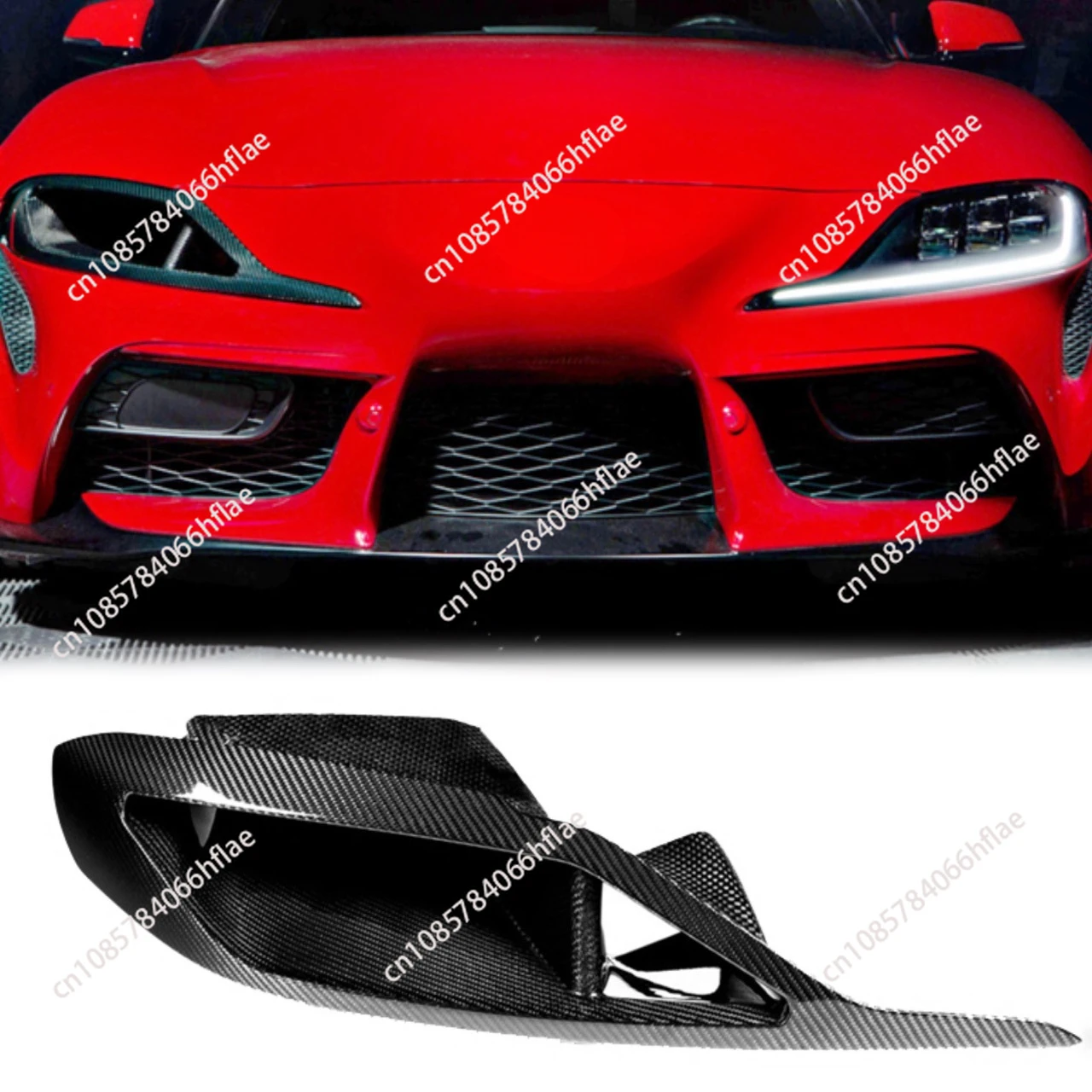 

Suitable for 19-22 Toyota Supra carbon fiber front fog lamp eyebrow trim 2-piece set, modified accessories EK model