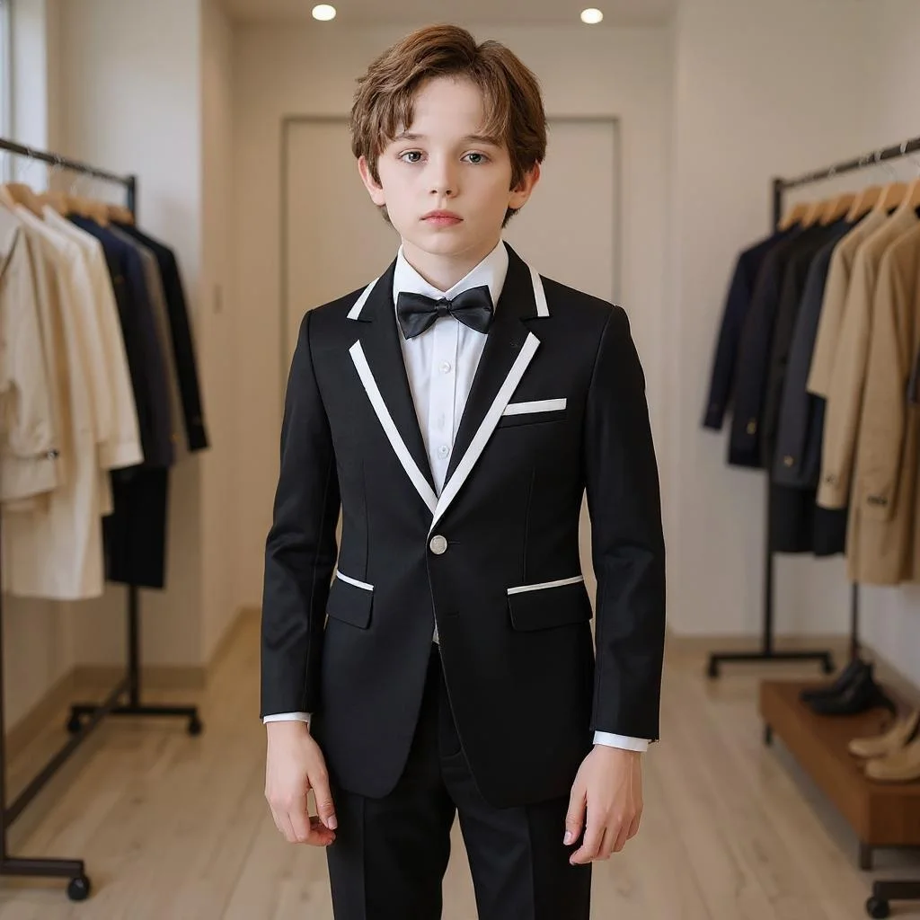 

Формальные костюмы для мальчиков, детский свадебный смокинг для выступления, наряды для фотосессии на день рождения, комплект из 2 предметов, блейзер, брюки на заказ