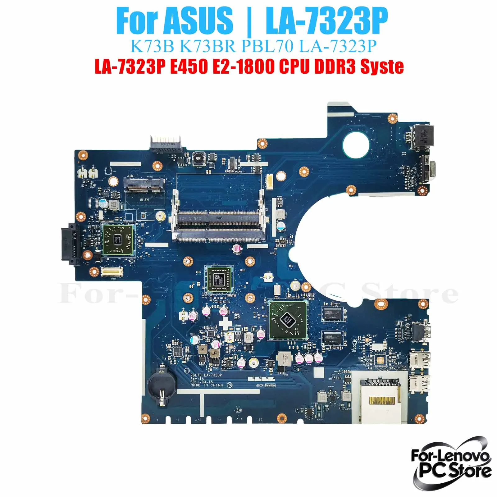 

LA-7323P For ASUS K73B K73BR PBL70 LA-7323P Notebook Motherboard 100% Tested Laptop Mainboard