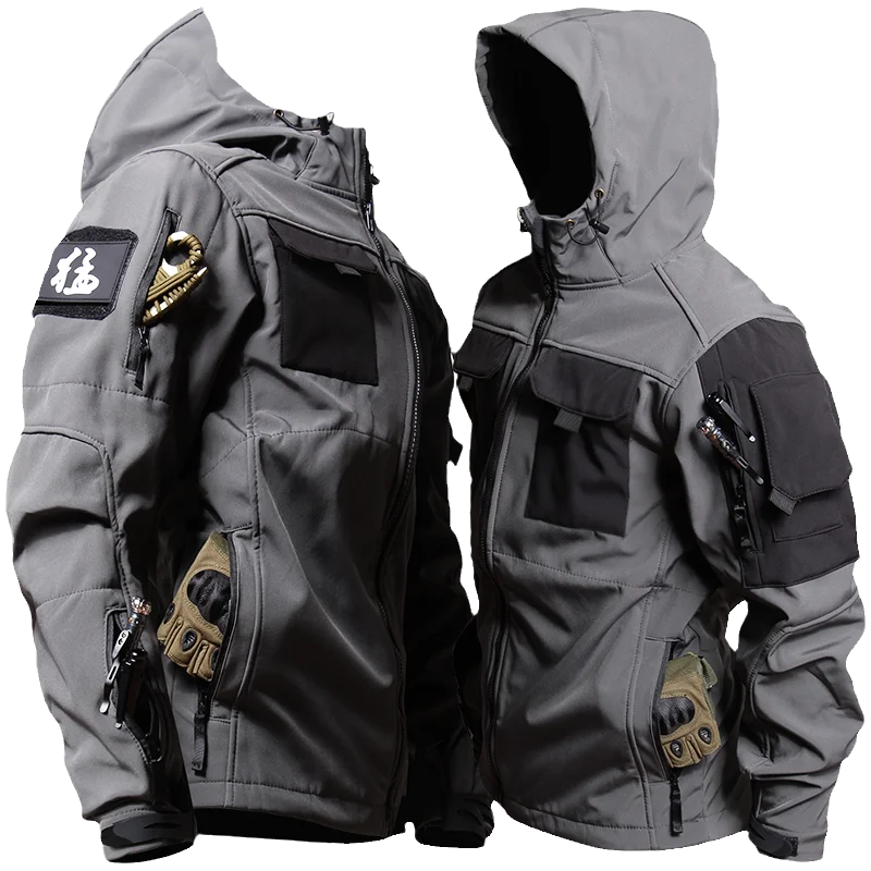 Jaqueta de blusão tática impermeável masculina, Beetle Invader Tactics, Soft Shell Charge, Casaco de pele de tubarão ao ar livre