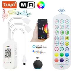 Tuya RGB Controler 12V 4 Pin Bluetooth Wifi RGB Led Controller 12V RGB Led Lights Voice Smart Controller Rgb Led Lights
