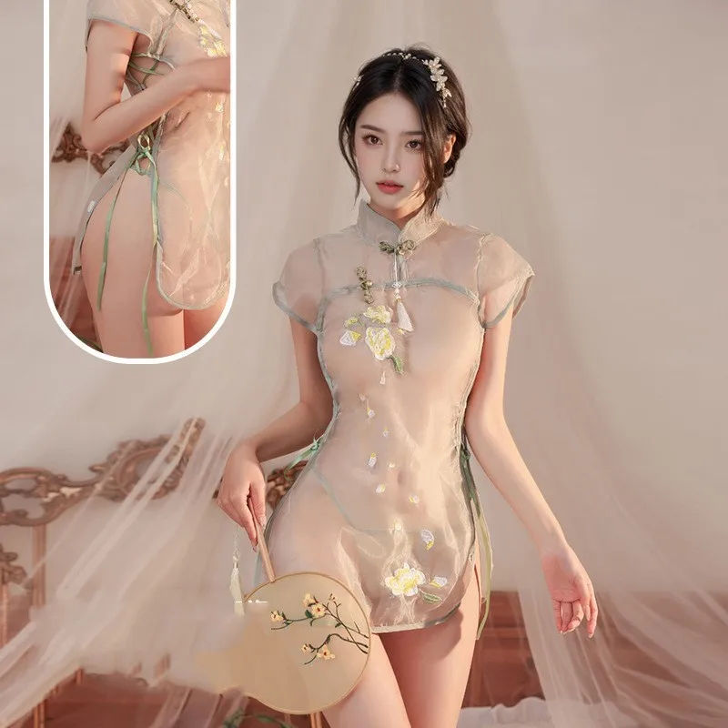 Babydolls ชุดนอนเซ็กซี่ย้อนยุคคอตั้งแบบคลาสสิกชุดเดรสเซ็กซี่กล้าชุดนอนสตรีขายดี