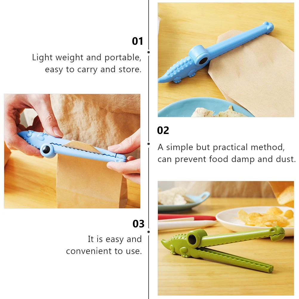 

4 Pcs Cartoon Sealing Clips Bag Sealer Food Freshness Clamp Portable Storage Plastic Small Size Snack Seal Safe