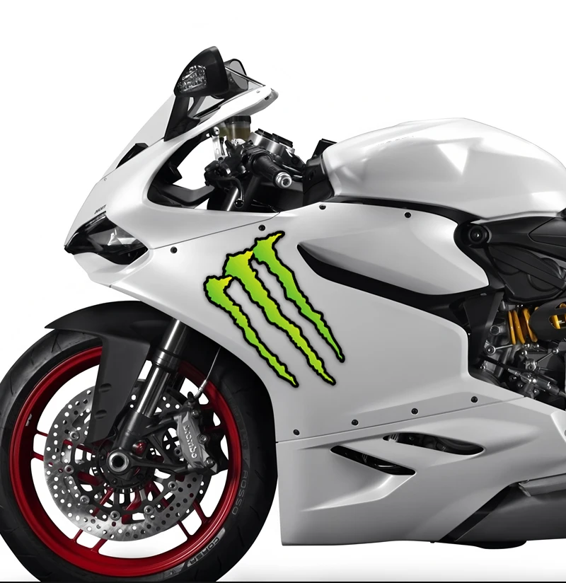 

Мотоцикл-монстр с когтями демона, водонепроницаемая светоотражающая наклейка с локомотивом, наклейка с зеленым когтем для автомобиля, властная наклейка на автомобиль