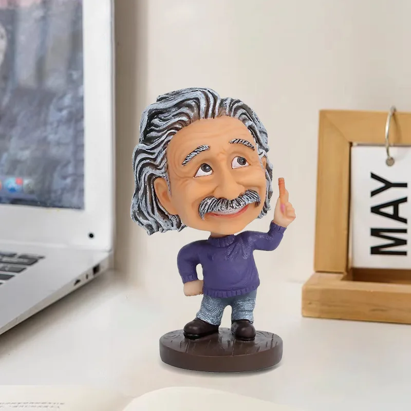 Creative Shaking Head Doll Car Home Decoration Office Tabletop Ornament Einstein Character Doll Crafts